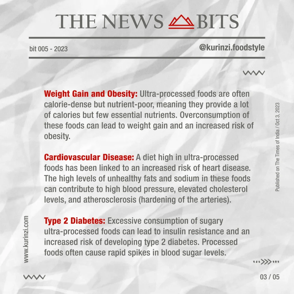 Weight Gain and Obesity, Cardiovascular Disease and Type 2 Diabetes: ultra-processed foods