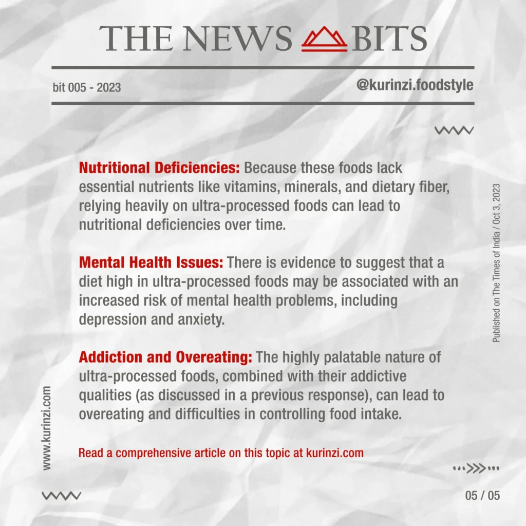 Nutritional Deficiencies, Mental Health Issues, Addiction and Overeating: ultra-processed foods